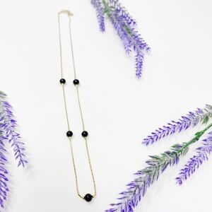 Vintage Signed Citation Black Onyx Beaded Necklace